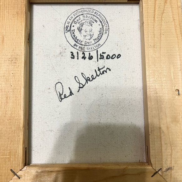 Set of 3 Red Skelton print on canvas with frame-signed  with frames - Picture 15 of 16